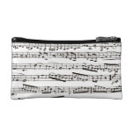 Black and white musical notes makeup bags