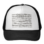 Black and white musical notes mesh hats