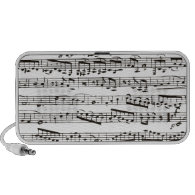 Black and white musical notes mp3 speakers