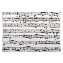 Black and white musical notes placemat