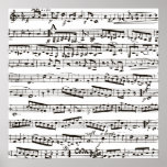 Black and white musical notes posters