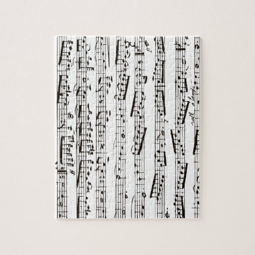 Black and white musical notes puzzles Zazzle