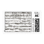 Black and white musical notes stamps