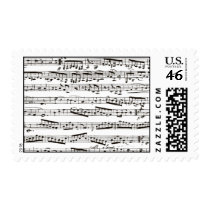 Black and white musical notes stamps