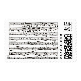 Black and white musical notes stamps