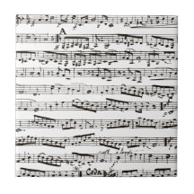 Black and white musical notes tile