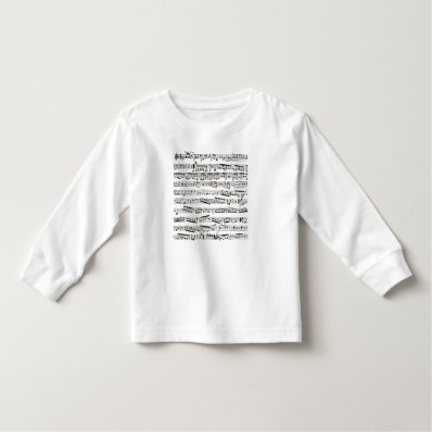 Black and white musical notes toddler t-shirt