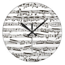Black and white musical notes wall clocks
