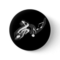 Black and White Musical Scale Button by thehatch Black and White Musical Scale Button