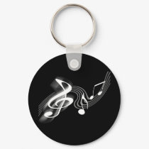 Black and White Musical Scale Keychain by thehatch Black and White Musical Scale Keychain