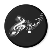 Black and White Musical Scale Magnet by thehatch Black and White Musical Scale Magnet