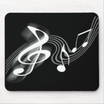 Black and White Musical Scale Mousepad