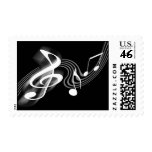 Black and White Musical Scale Postage Stamp