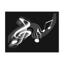 Black and White Musical Scale Postcard