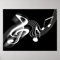 Black and White Musical Scale Poster