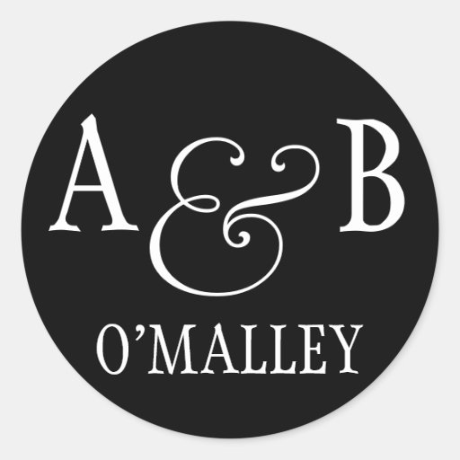 BLACK AND WHITE NAME TAG STICKER Zazzle