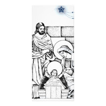 Black and White Nativity Invitation