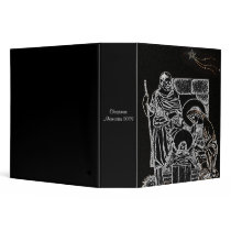 Black and White Nativity Scene 1 sided binder by BlayzeInk Black and White Nativity Scene 1 sided binder