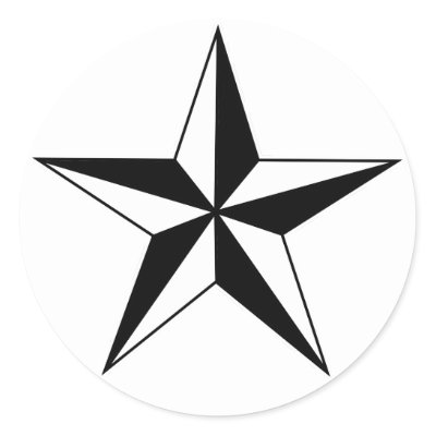 These black and white nautical star stickers, like the red nautical stars,
