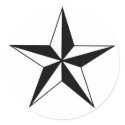 Black and White Nautical Star Stickers by MakeASticker Black and White Nautical Star Stickers