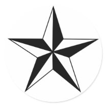 Black and White Nautical Star Stickers