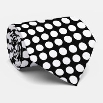 dots, polka dots, dots pattern, black and white, vintage, retro, cool, simple, masculine, modern, wardrobe, accesory, Tie with custom graphic design