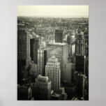 Black and White New York City Skyline, Medium Posters