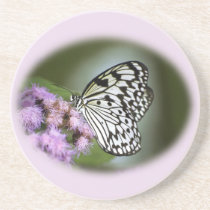 Black and White Nymph Butterfly Drink Coasters