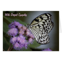 Black and White Nymph Butterfly Sympathy Card