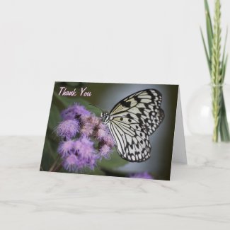 Black and White Nymph Butterfly Thank You Card