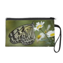 Black and White Nymph Butterfly Wristlet Clutches