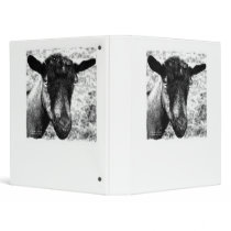 Black and white Oberhasli doe goat head view 3 Ring Binder