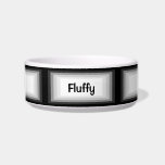 Black and White Ombre Custom Name Pet Bowl