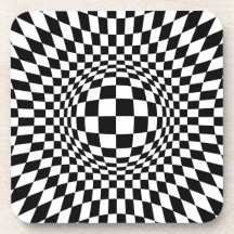 Black and White Op Art Coaster