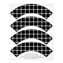 Black and White Optical Cupcake Wrappers on Letterhead Template