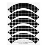 Black and White Optical cupcake wrappers on Personalised Letterhead
