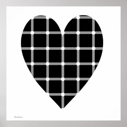 Black and White Optical Illusion Poster