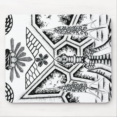 Black and white ornament mouse mats by elonium
