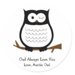 Black and White Owl Sticker