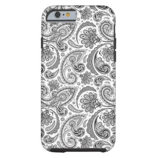 Black And White Paisley Lace Retro Pattern Tough iPhone 6 Case