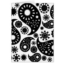 Black and White Paisley Pattern. Card