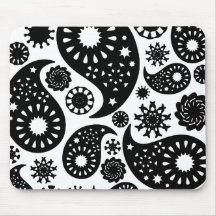 Black and White Paisley Pattern. Mouse Pad