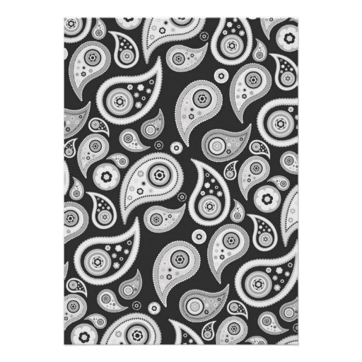 Black And White Paisley Wedding Invitations