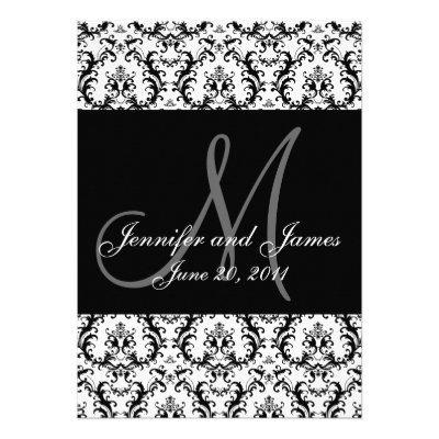 Black and White Paisley Wedding Save The Date Invitations