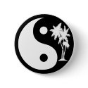 Black and White Palm Tree Yin Yang buttons by loraseverson Black and White Palm Tree Yin Yang buttons