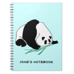 Black and White Panda Eats Bamboo Notebook