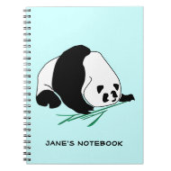 Black and White Panda Eats Bamboo Notebook