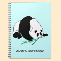 Black and White Panda Eats Bamboo Notebook