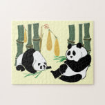 Black and White Panda Eats Bamboo Puzzle