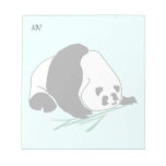 Black and White Panda With Bamboo Notepad